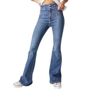 We The Free Jayde High Rise Waist Flare Jeans 27 Med Wash